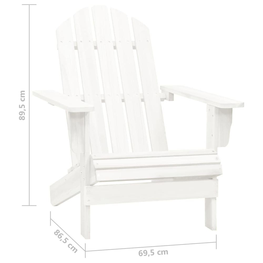Patio Adirondack Chair with Table Solid Fir Wood White. Picture 10