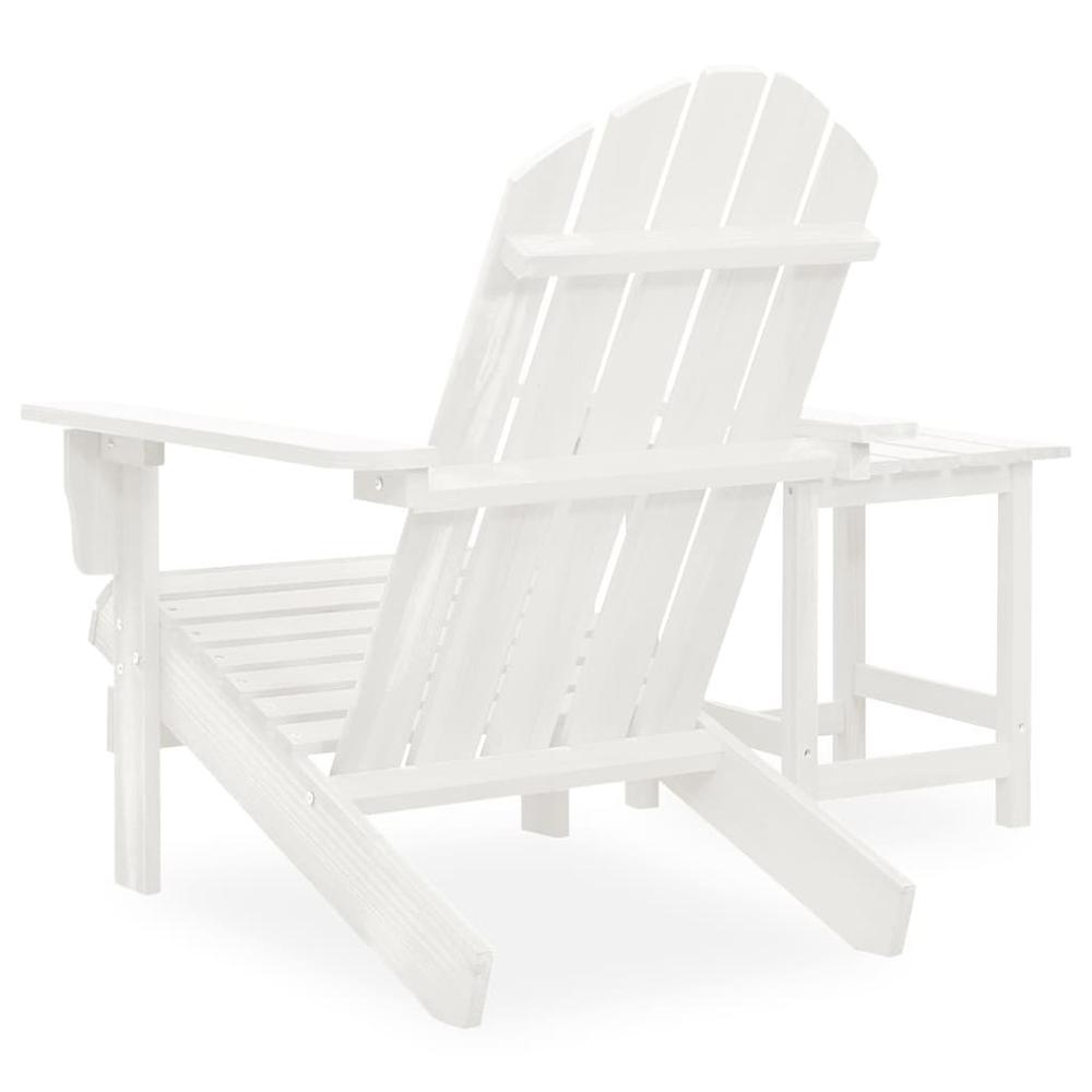 Patio Adirondack Chair with Table Solid Fir Wood White. Picture 3