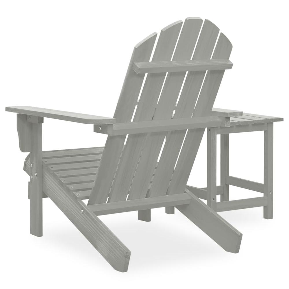 Patio Adirondack Chair with Table Solid Fir Wood Gray. Picture 3