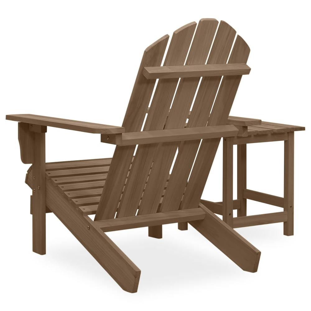 Patio Adirondack Chair with Table Solid Fir Wood Brown. Picture 3