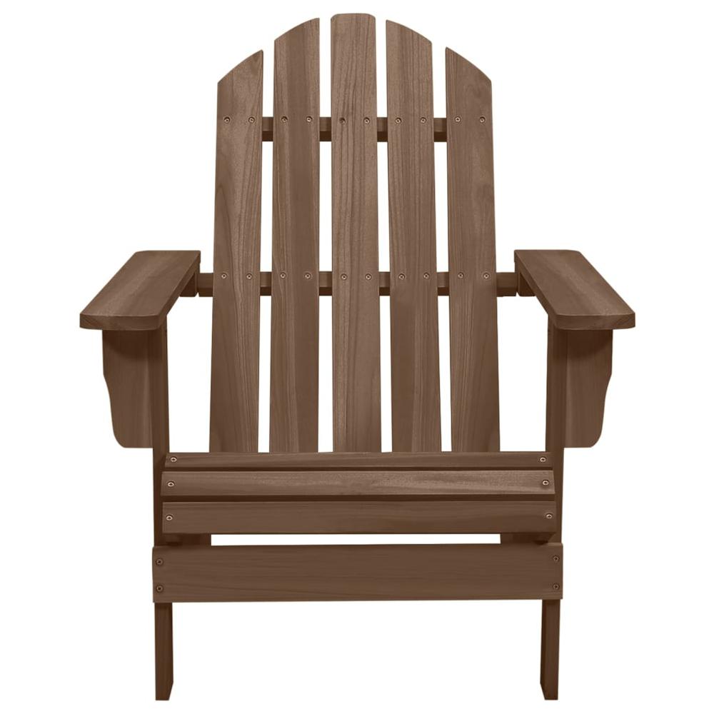 Patio Adirondack Chair with Table Solid Fir Wood Brown. Picture 5