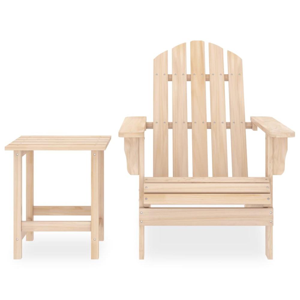 Patio Adirondack Chair with Table Solid Fir Wood. Picture 1