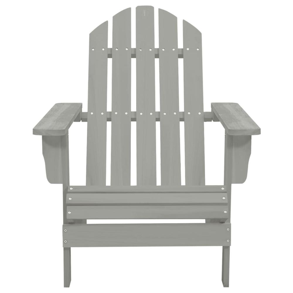 Patio Adirondack Chair with Ottoman&Table Solid Fir Wood Gray. Picture 8