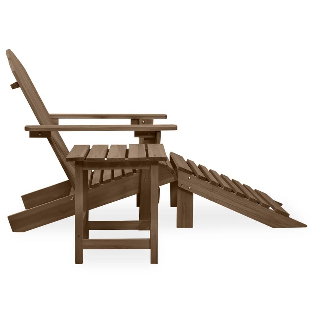 Patio Adirondack Chair with Ottoman&Table Solid Fir Wood Brown. Picture 2