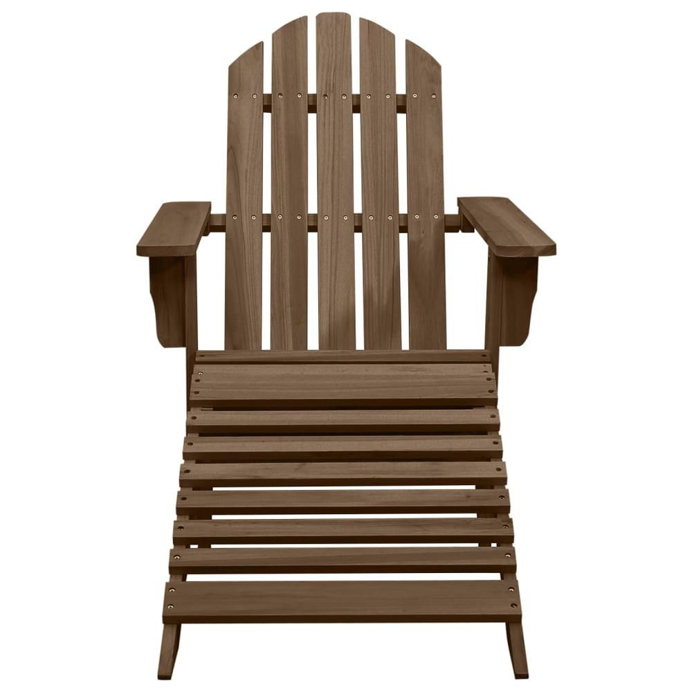Patio Adirondack Chair with Ottoman&Table Solid Fir Wood Brown. Picture 5