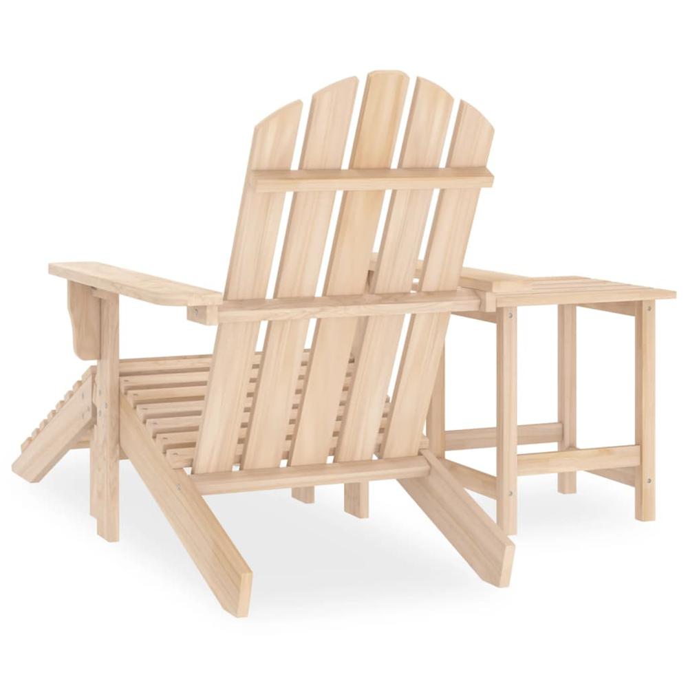 Patio Adirondack Chair with Ottoman and Table Solid Fir Wood. Picture 3
