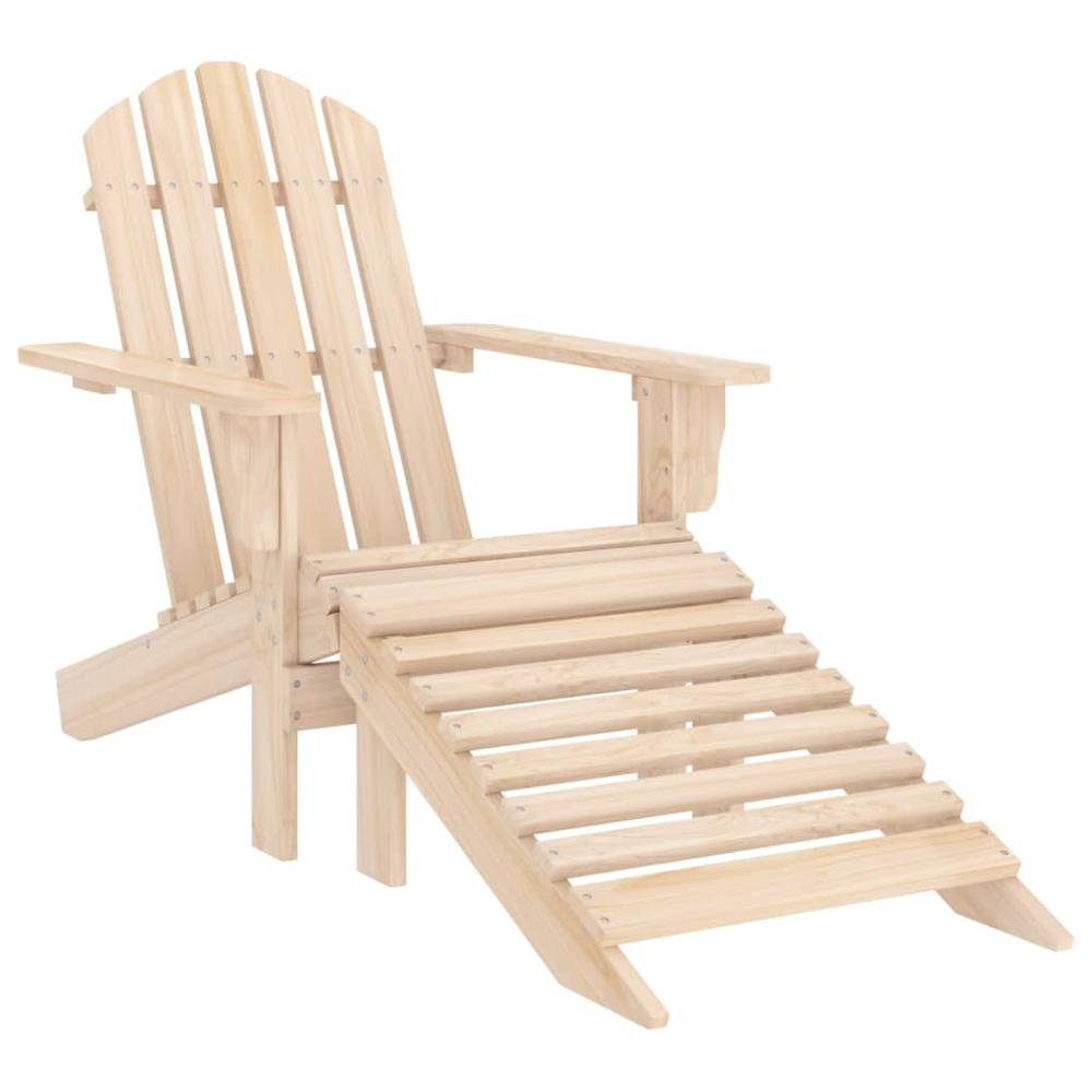 Patio Adirondack Chair with Ottoman and Table Solid Fir Wood. Picture 4