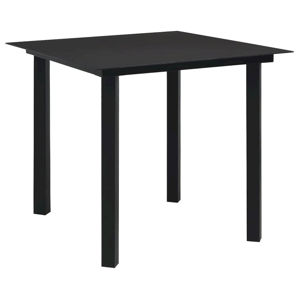 vidaXL 3 Piece Garden Dining Set Black Glass and Steel 0207. Picture 3