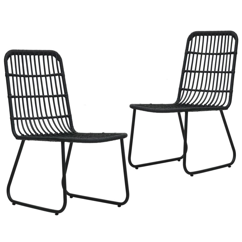 vidaXL 3 Piece Outdoor Dining Set Poly Rattan and Glass 0249. Picture 2