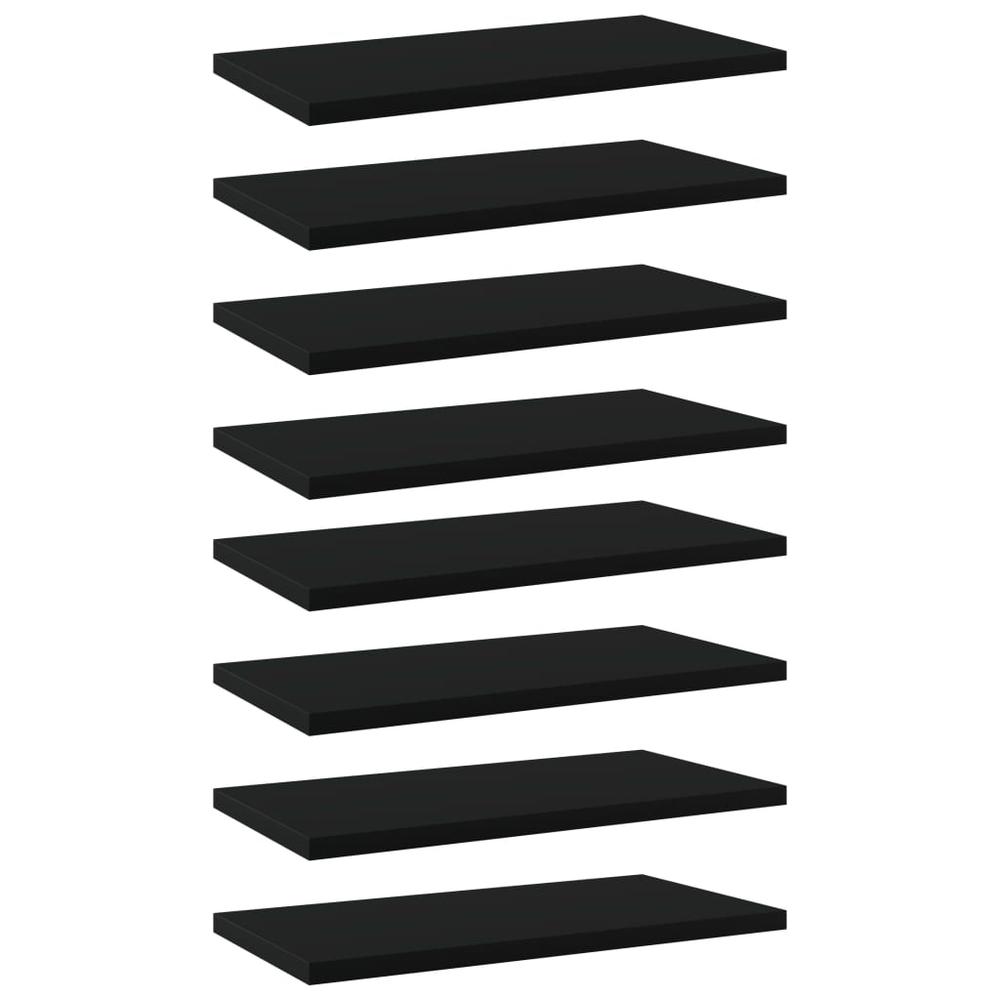 vidaXL Bookshelf Boards 8 pcs Black 15.7"x7.9"x0.6" Chipboard, 805141. Picture 1