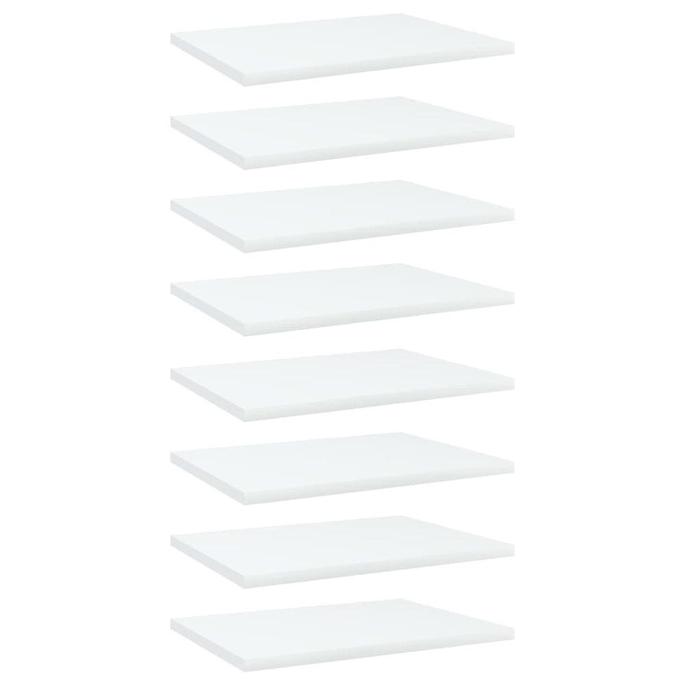 vidaXL Bookshelf Boards 8 pcs White 15.7"x11.8"x0.6" Chipboard, 805155. Picture 1