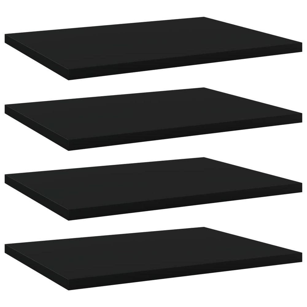 vidaXL Bookshelf Boards 4 pcs Black 15.7"x11.8"x0.6" Chipboard, 805156. Picture 1