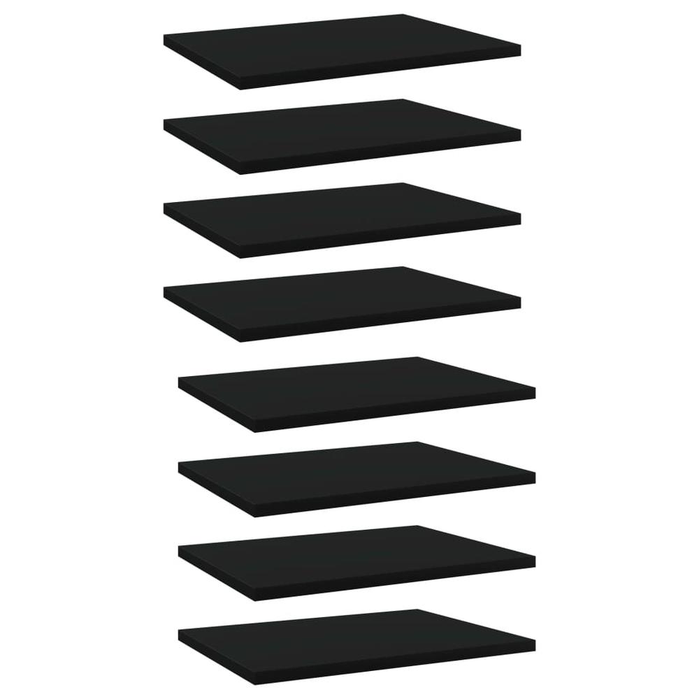 vidaXL Bookshelf Boards 8 pcs Black 15.7"x11.8"x0.6" Chipboard, 805157. Picture 1