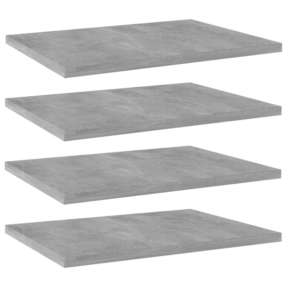 vidaXL Bookshelf Boards 4 pcs Concrete Gray 15.7"x11.8"x0.6" Chipboard, 805162. Picture 1
