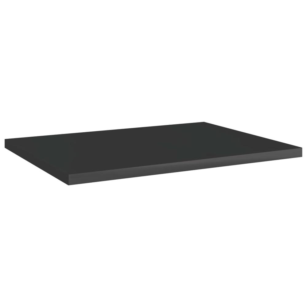 vidaXL Bookshelf Boards 4 pcs High Gloss Black 15.7"x11.8"x0.6" Chipboard, 805166. Picture 2