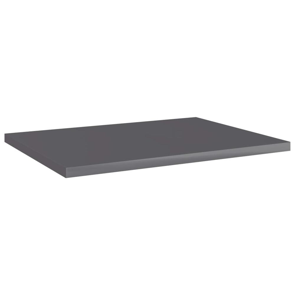 vidaXL Bookshelf Boards 4 pcs High Gloss Gray 15.7"x11.8"x0.6" Chipboard, 805168. Picture 2