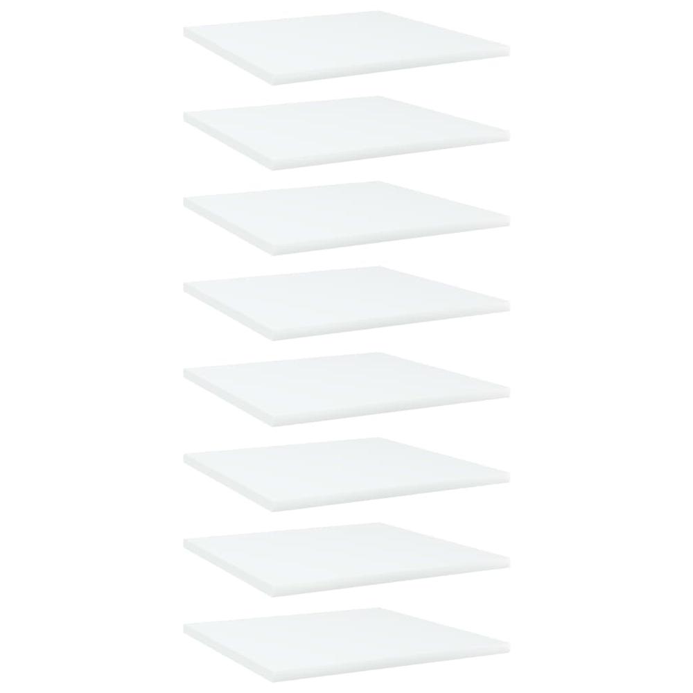 vidaXL Bookshelf Boards 8 pcs White 15.7"x15.7"x0.6" Chipboard, 805171. Picture 1
