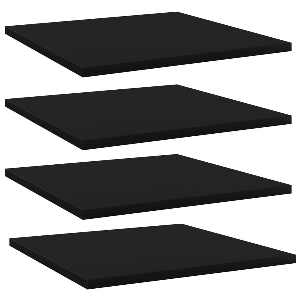 vidaXL Bookshelf Boards 4 pcs Black 15.7"x15.7"x0.6" Chipboard, 805172. Picture 1