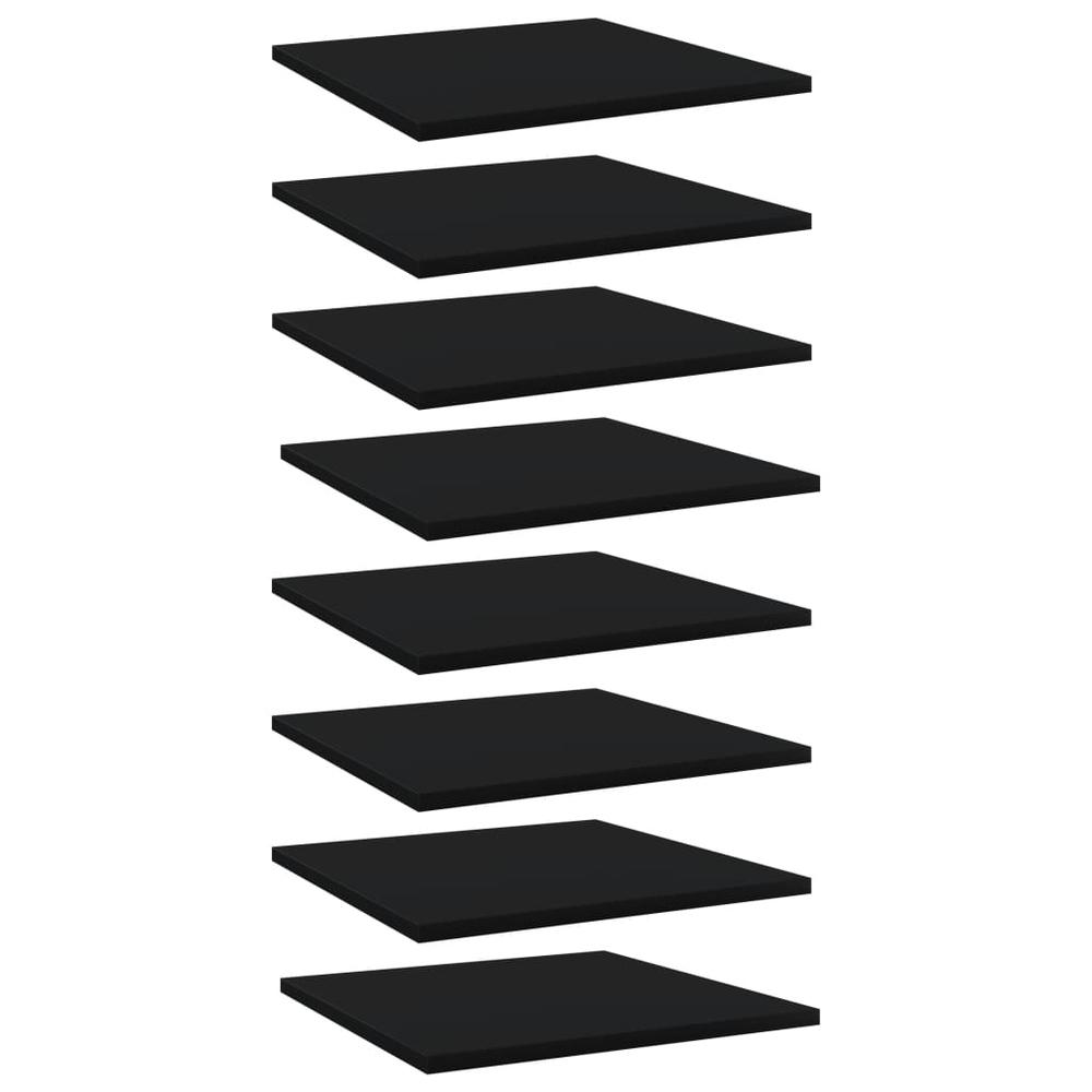 vidaXL Bookshelf Boards 8 pcs Black 15.7"x15.7"x0.6" Chipboard, 805173. Picture 1