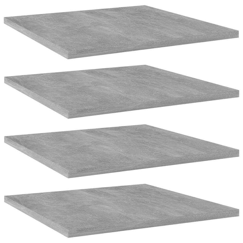 vidaXL Bookshelf Boards 4 pcs Concrete Gray 15.7"x15.7"x0.6" Chipboard, 805178. Picture 1