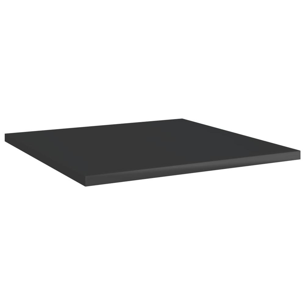 vidaXL Bookshelf Boards 4 pcs High Gloss Black 15.7"x15.7"x0.6" Chipboard, 805182. Picture 2