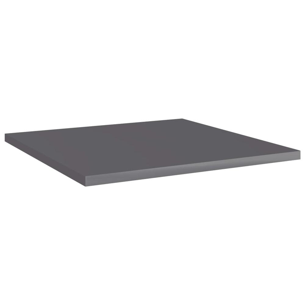 vidaXL Bookshelf Boards 4 pcs High Gloss Gray 15.7"x15.7"x0.6" Chipboard, 805184. Picture 2