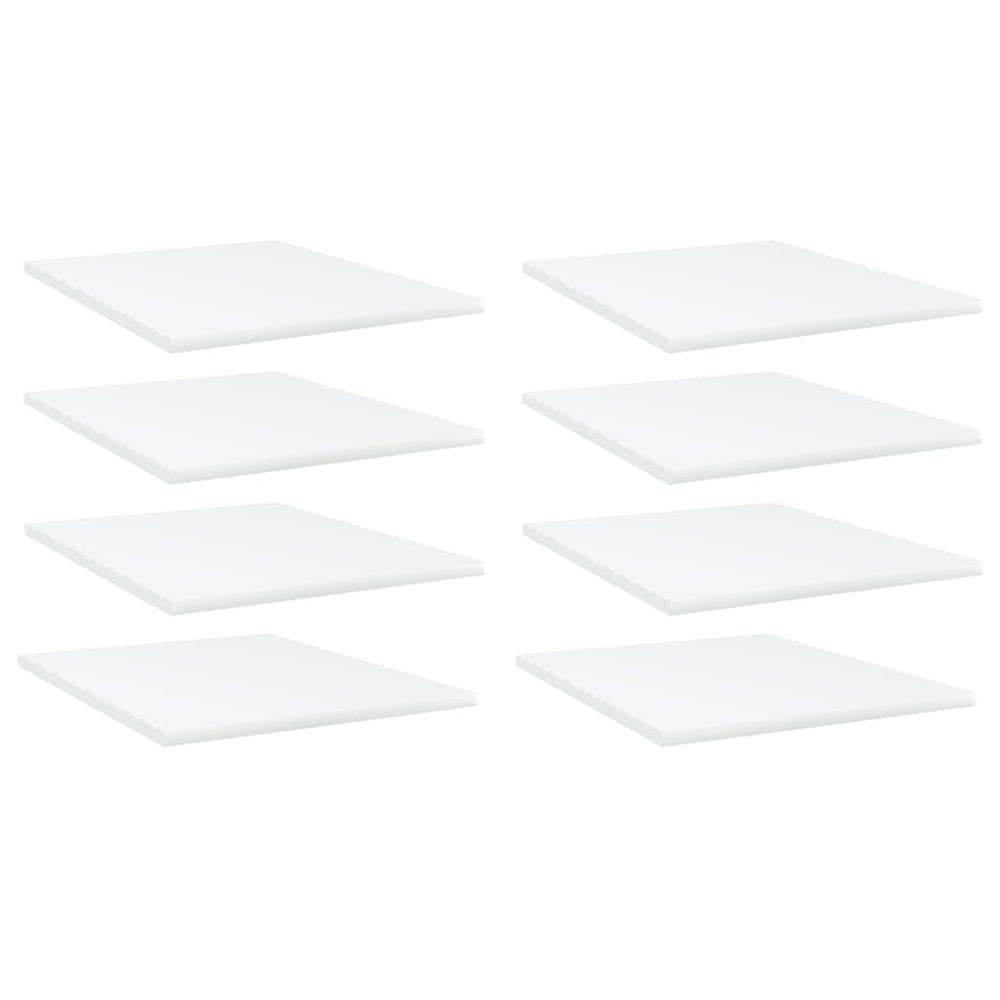 vidaXL Bookshelf Boards 8 pcs White 15.7"x19.7"x0.6" Chipboard, 805187. Picture 1