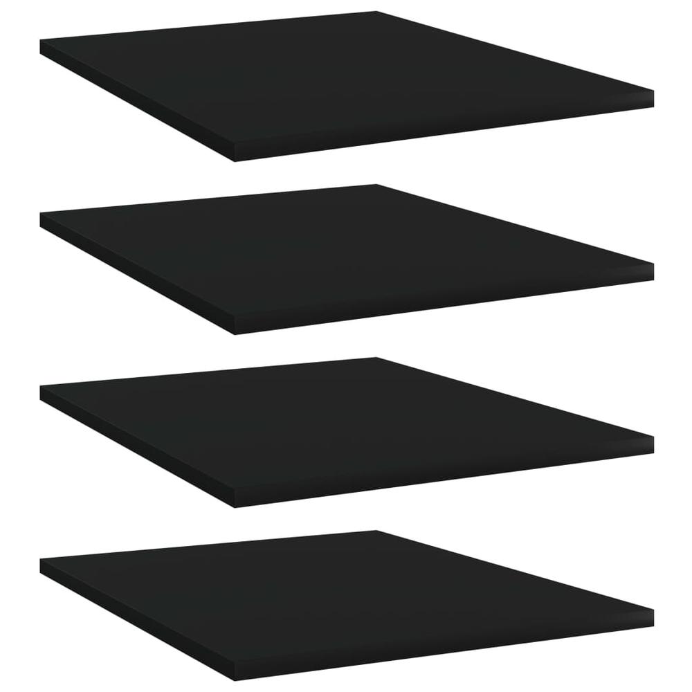 vidaXL Bookshelf Boards 4 pcs Black 15.7"x19.7"x0.6" Chipboard, 805188. Picture 1
