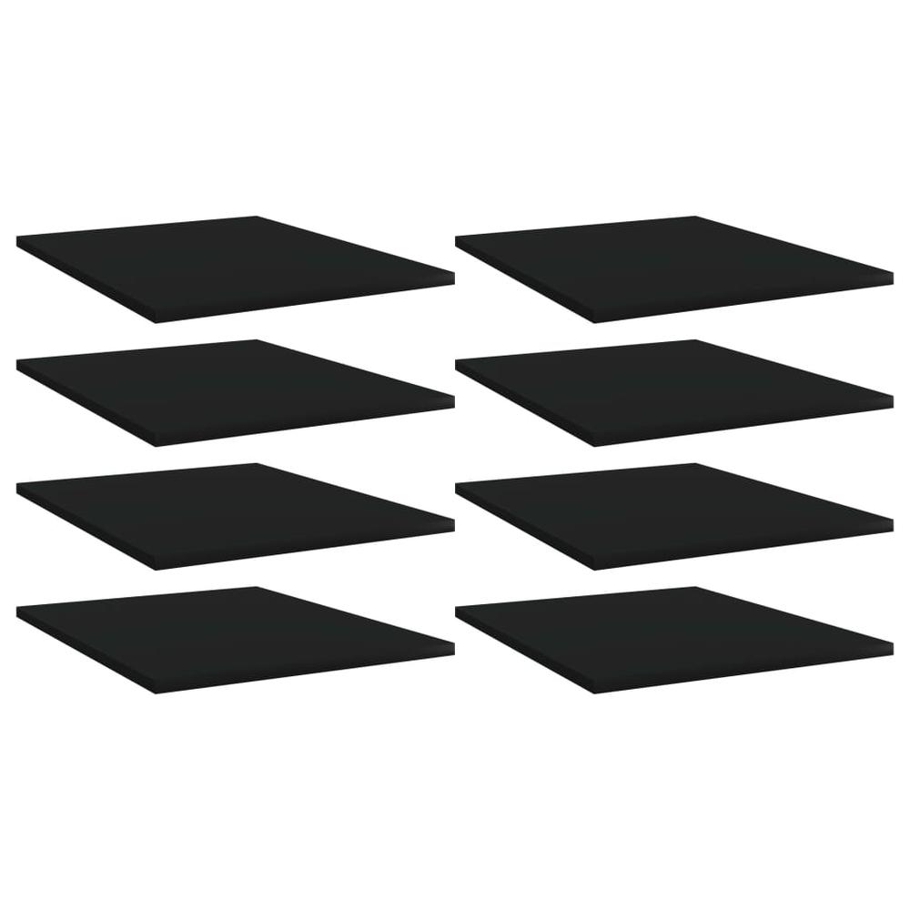 vidaXL Bookshelf Boards 8 pcs Black 15.7"x19.7"x0.6" Chipboard, 805189. Picture 1
