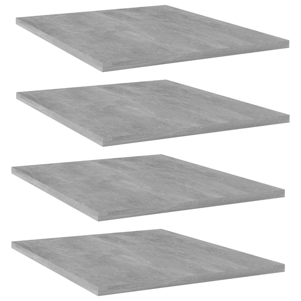 vidaXL Bookshelf Boards 4 pcs Concrete Gray 15.7"x19.7"x0.6" Chipboard, 805194. Picture 1