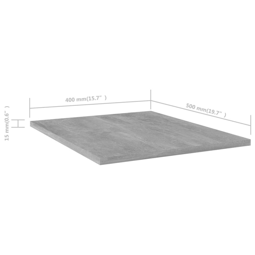 vidaXL Bookshelf Boards 4 pcs Concrete Gray 15.7"x19.7"x0.6" Chipboard, 805194. Picture 5
