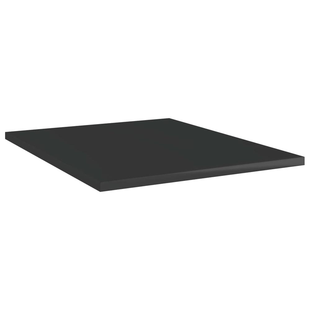 vidaXL Bookshelf Boards 4 pcs High Gloss Black 15.7"x19.7"x0.6" Chipboard, 805198. Picture 2