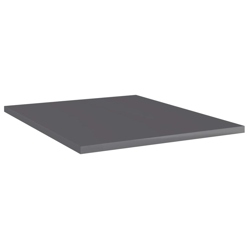 vidaXL Bookshelf Boards 4 pcs High Gloss Gray 15.7"x19.7"x0.6" Chipboard, 805200. Picture 2