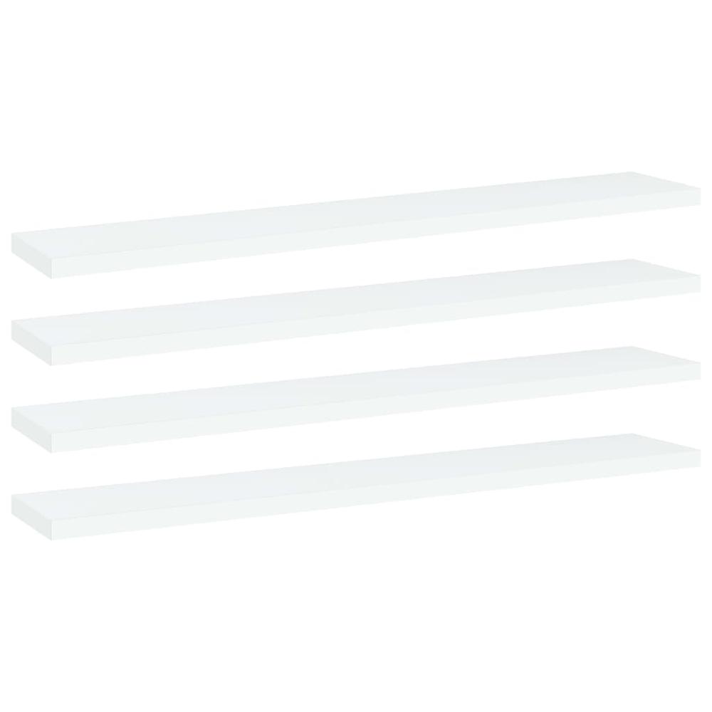 vidaXL Bookshelf Boards 4 pcs White 23.6"x3.9"x0.6" Chipboard, 805202. Picture 1