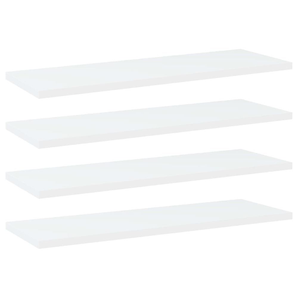 vidaXL Bookshelf Boards 4 pcs White 23.6"x7.9"x0.6" Chipboard, 805218. Picture 1