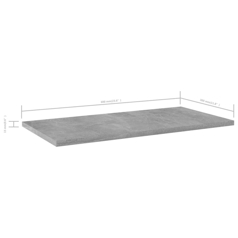 vidaXL Bookshelf Boards 8 pcs Concrete Gray 23.6"x11.8"x0.6" Chipboard, 805243. Picture 5