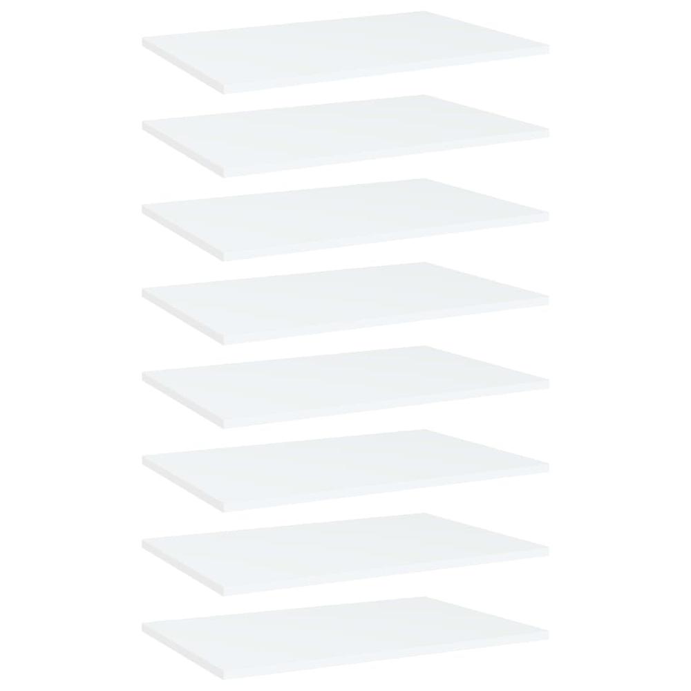 vidaXL Bookshelf Boards 8 pcs White 23.6"x15.7"x0.6" Chipboard, 805251. Picture 1