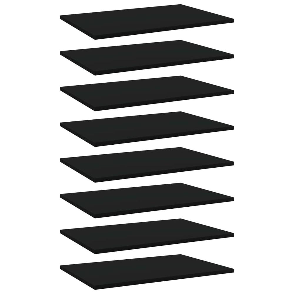 vidaXL Bookshelf Boards 8 pcs Black 23.6"x15.7"x0.6" Chipboard, 805253. Picture 1