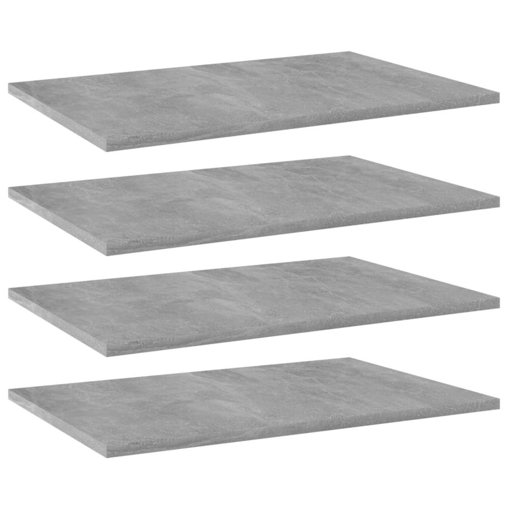 vidaXL Bookshelf Boards 4 pcs Concrete Gray 23.6"x15.7"x0.6" Chipboard, 805258. Picture 1