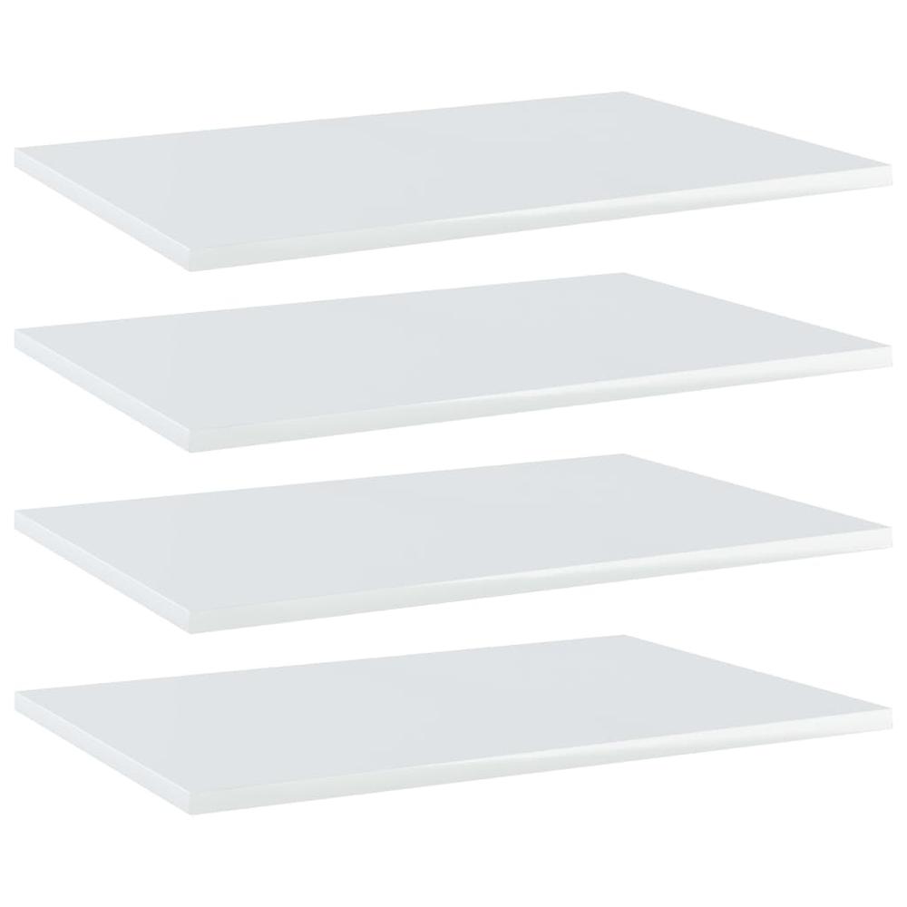 vidaXL Bookshelf Boards 4 pcs High Gloss White 23.6"x15.7"x0.6" Chipboard, 805260. Picture 1
