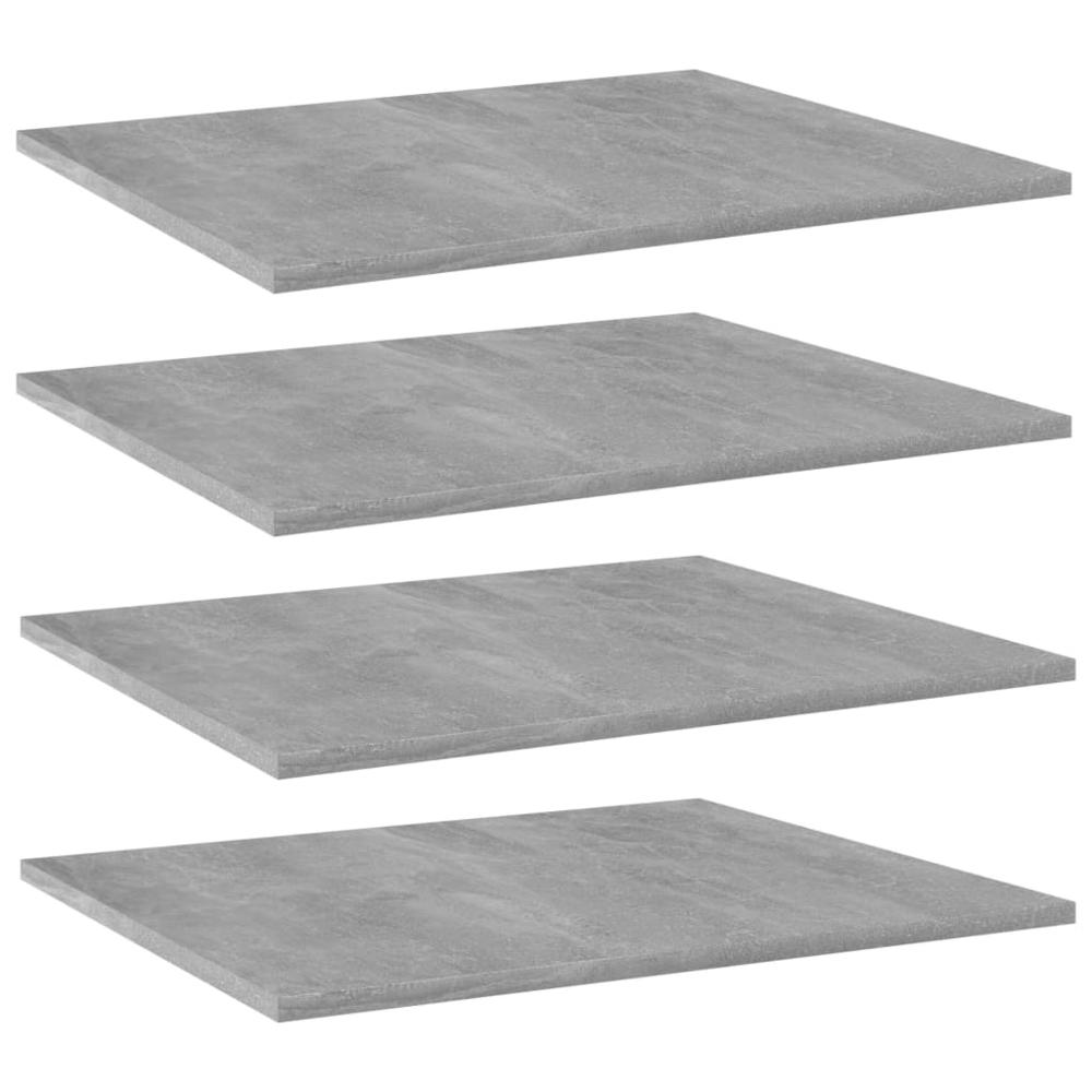 vidaXL Bookshelf Boards 4 pcs Concrete Gray 23.6"x19.7"x0.6" Chipboard, 805274. Picture 1