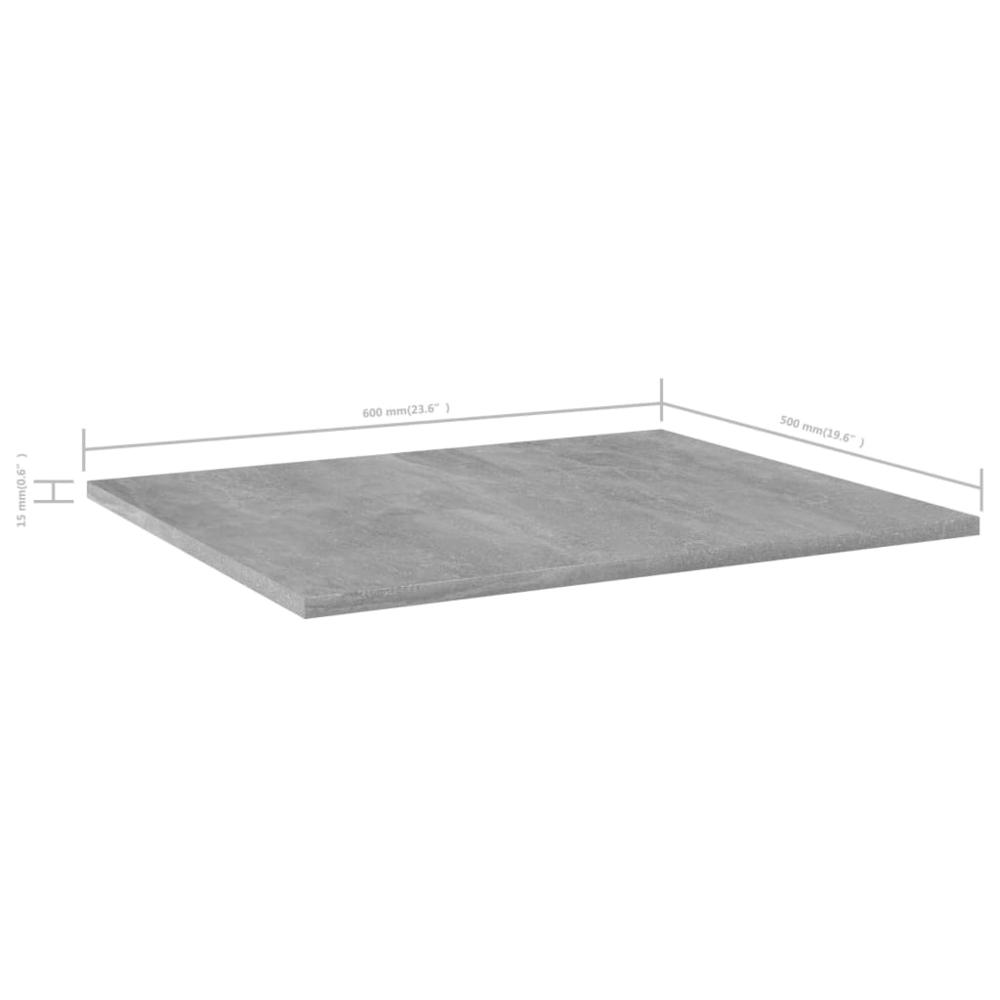 vidaXL Bookshelf Boards 4 pcs Concrete Gray 23.6"x19.7"x0.6" Chipboard, 805274. Picture 5