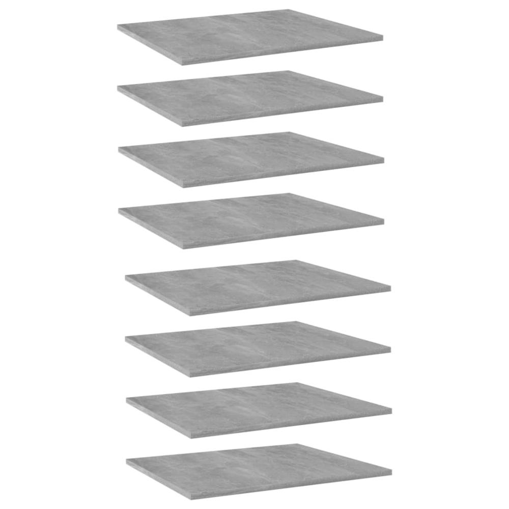 vidaXL Bookshelf Boards 8 pcs Concrete Gray 23.6"x19.7"x0.6" Chipboard, 805275. Picture 1
