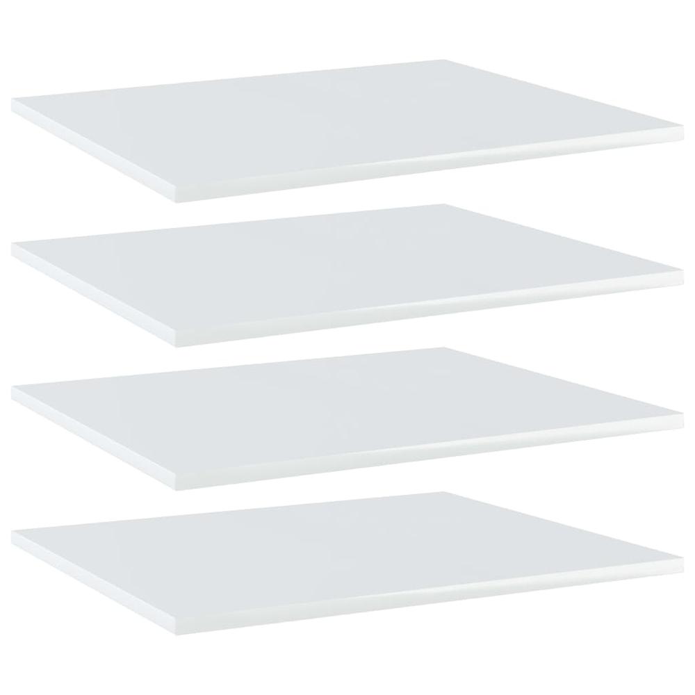 vidaXL Bookshelf Boards 4 pcs High Gloss White 23.6"x19.7"x0.6" Chipboard, 805276. Picture 1