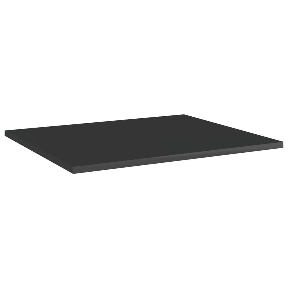 vidaXL Bookshelf Boards 4 pcs High Gloss Black 23.6"x19.7"x0.6" Chipboard, 805278. Picture 2