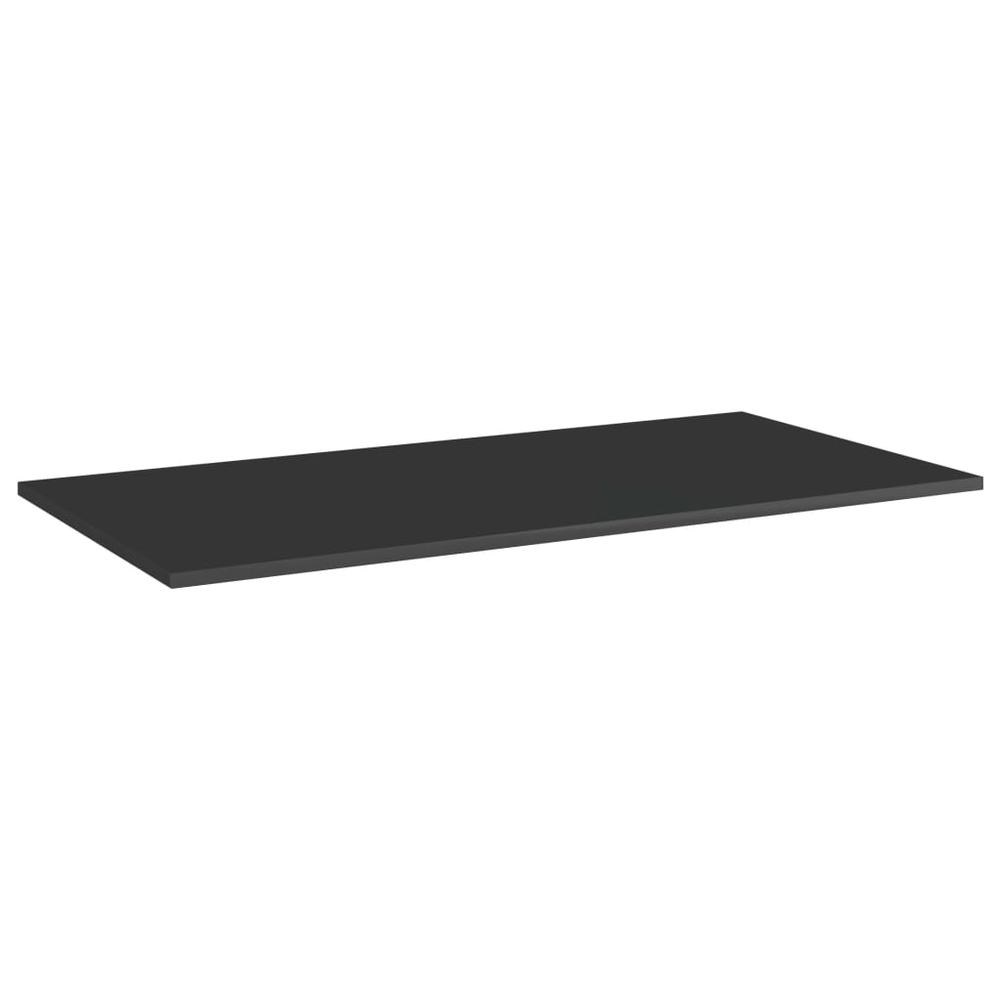 vidaXL Bookshelf Boards 4 pcs High Gloss Black 31.5"x7.9"x0.6" Chipboard, 805310. Picture 2