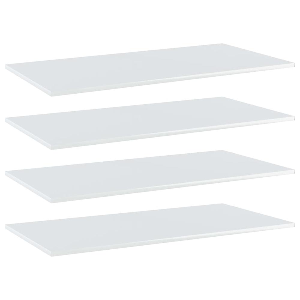 vidaXL Bookshelf Boards 4 pcs High Gloss White 31.5"x11.8"x0.6" Chipboard, 805324. Picture 1