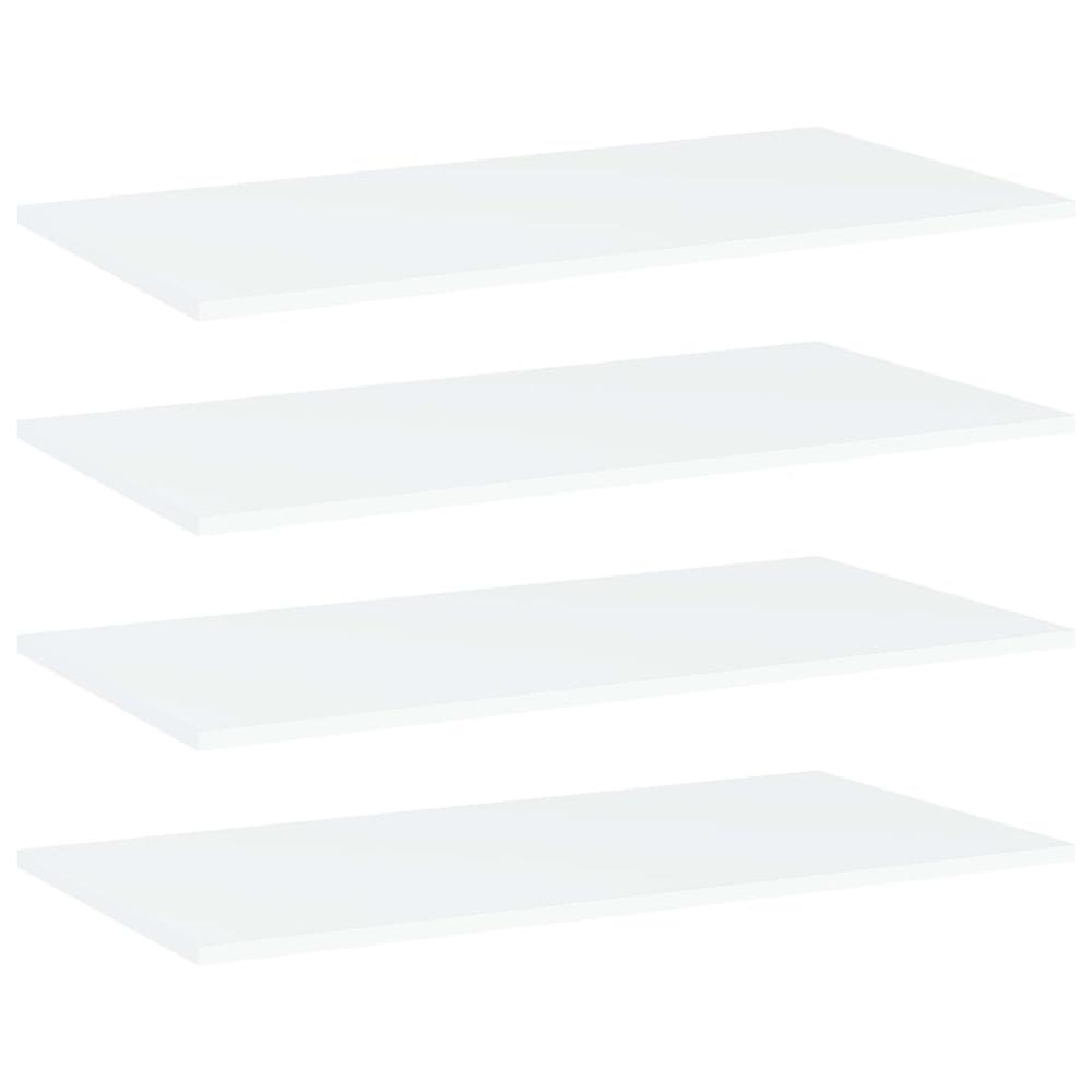 vidaXL Bookshelf Boards 4 pcs White 31.5"x15.7"x0.6" Chipboard, 805330. Picture 1