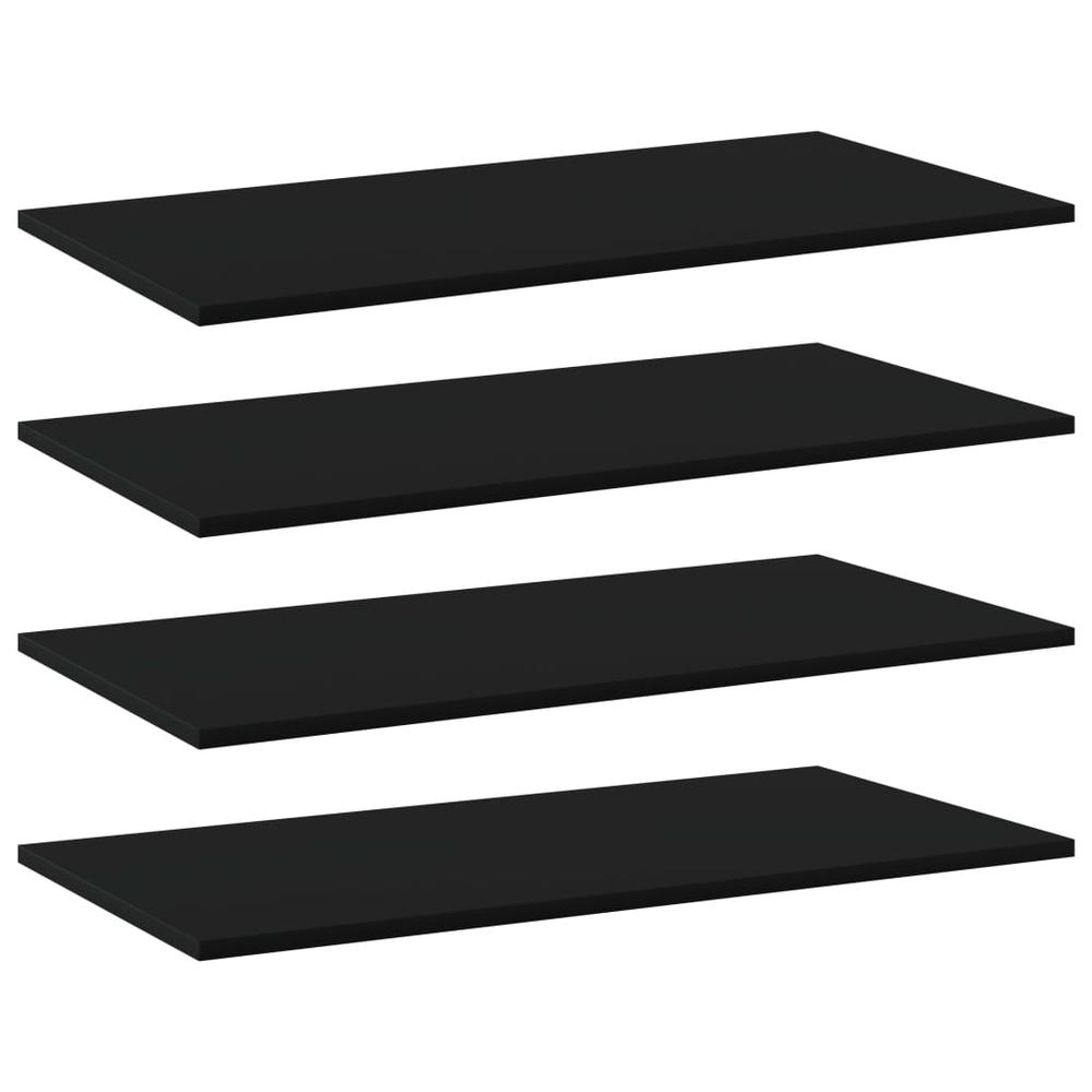 vidaXL Bookshelf Boards 4 pcs Black 31.5"x15.7"x0.6" Chipboard, 805332. Picture 1