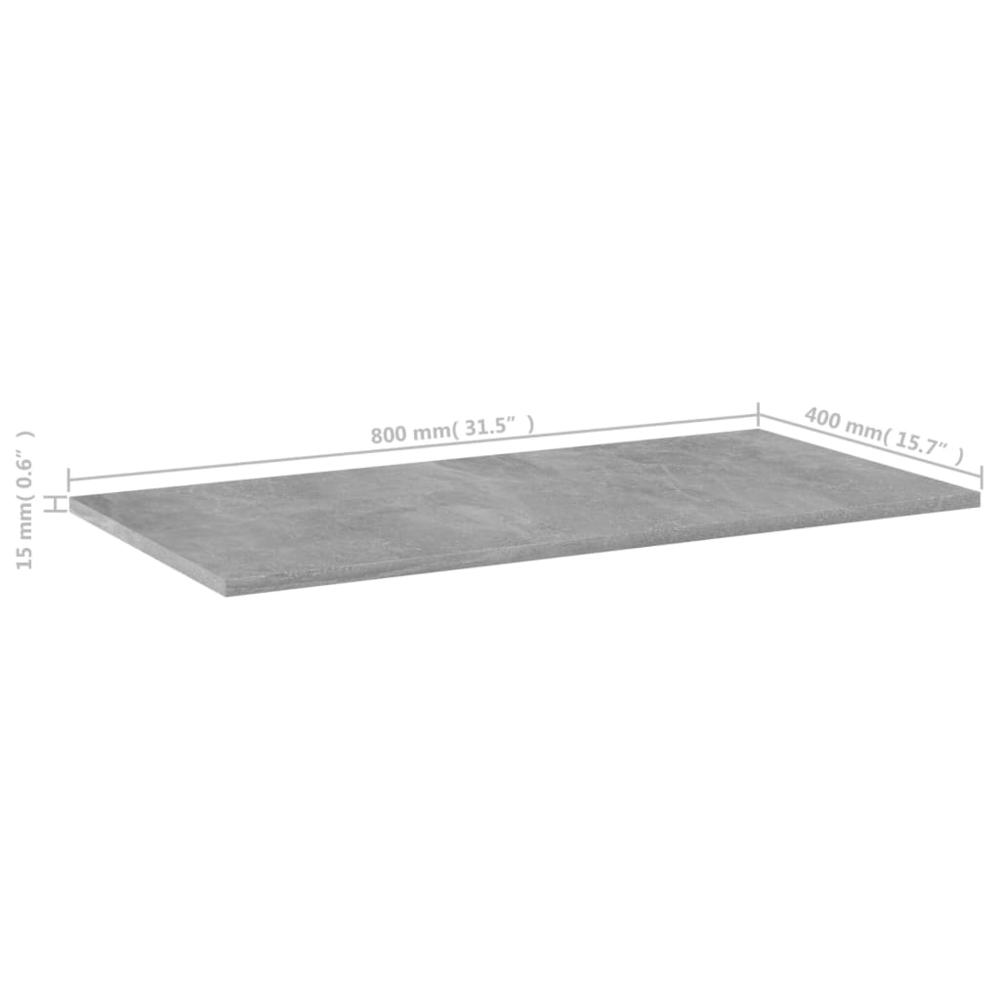 vidaXL Bookshelf Boards 4 pcs Concrete Gray 31.5"x15.7"x0.6" Chipboard, 805338. Picture 5